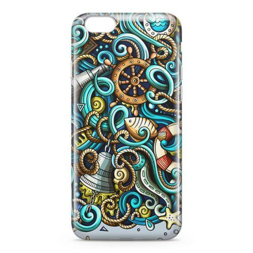 Apple iPhone 6 Plus - 6S Plus Kılıf Deniz Malzemeleri Doodle Arka Kapak Koruma Desenli Full