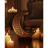 3d Hilal Yıldız Dekoratif Obje 23x23 Cm Modern Ve Manevi Tasarım