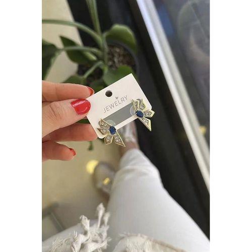 Çiçek Küpe - Mavi