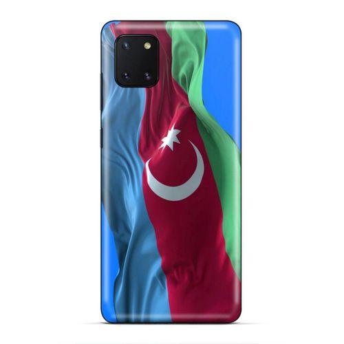 Huawei Y5P Uyumlu Kılıf Azarbaijan (6) Silikon Kılıf Dalgalanan Bayrak