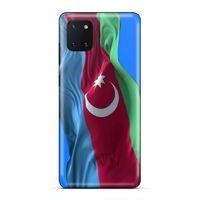 Huawei Y5P Uyumlu Kılıf Azarbaijan (6) Silikon Kılıf Dalgalanan Bayrak
