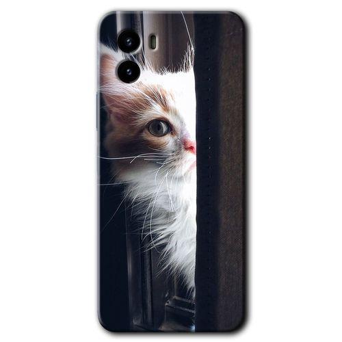 Vivo Y15s Kılıf HD Desen Baskılı Arka Kapak - Kedi Bakışı