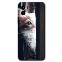 Vivo Y15s Kılıf HD Desen Baskılı Arka Kapak - Kedi Bakışı