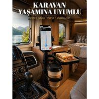Araç İçi Telefon Tutucu Ve Bardaklık Organizeri Çok Amaçlı Tasarım