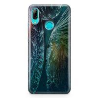 Huawei P Smart 2019 Kılıf Cam Kırıkları Arka Kapak Koruma Desenli Full Koruyucu