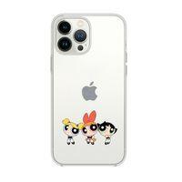 iPhone 14 Pro Max Uyumlu Powerpuff Girls Desenli Şeffaf Silikonlu Telefon Kılıfı
