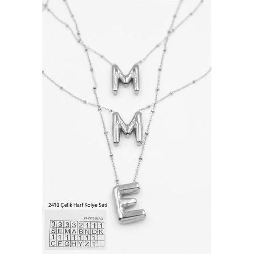 24'lü Harf Kolye Seti - Gümüş