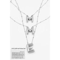 24'lü Harf Kolye Seti - Gümüş