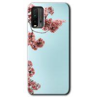 Xiaomi Redmi 9T Kılıf Baskılı Kapak - Japon Çiçeği + 5D Tam Kaplayan Cam