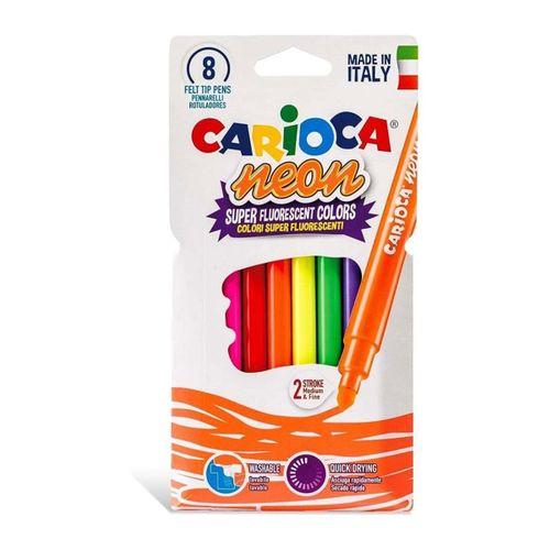 Çocuk Carioca Fosforlu Yıkanabilir Keçeli Boya Kalemi 8'li
