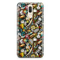 Huawei Nova 2i Kılıf Basket Futbol Doodle Arka Kapak Koruma Desenli Full Koruyucu