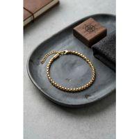316L Çelik Gold Renk Kutu Zincir Erkek Bileklik