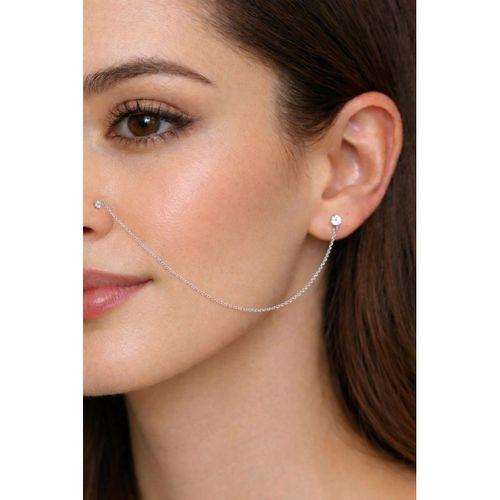 Gümüş Zincirli Burun Piercingi Küpe