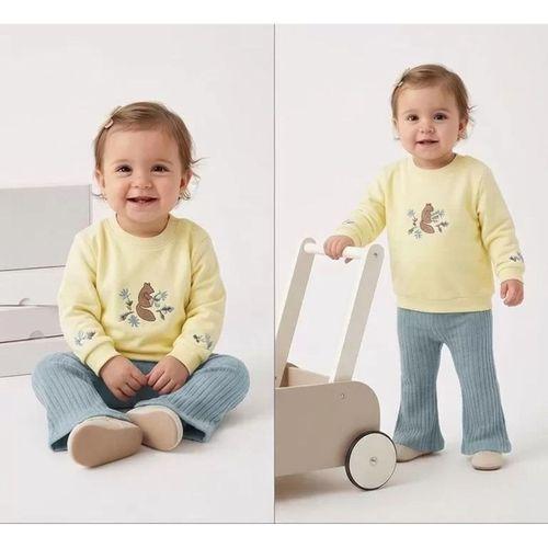 6/24 Ay İspanyol Paça Baskılı Penye Bebek Takımı