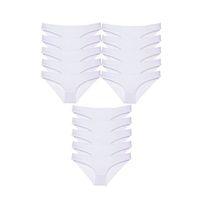 15 Adet Süper Eko Set Likralı Kadın Slip Külot Beyaz