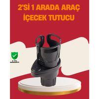 Otomobil Bardak Tutucu İkisi Bir Arada 360° Dönebilen Geniş Kapasiteli