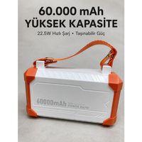 Kamp Ve Seyahat İçin 60000 Mah Powerbank 22.5w Hızlı Şarj Acil Durum Işıklı Taşıma Saplı 4 Entegre Kablolu