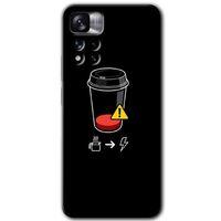 MRCİLETİSİM Xiaomi Redmi Note 11 Pro Plus 5G Kılıf HD Desen Baskılı Arka Kapak+Temperli Cam - Coffee Battery