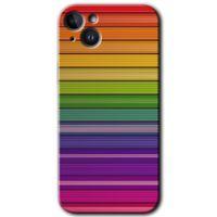 iPhone 14 HD Baskılı Kılıf + 9D Tam Ekran Koruyucu - Colorful Lines