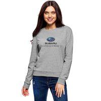 Subaru Logo Baskılı Gri Kadın Sweatshirt