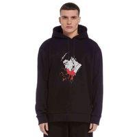 Peaky Blinders Tommy Shelby Splatter Baskılı Siyah Erkek Kapşonlu Sweatshirt