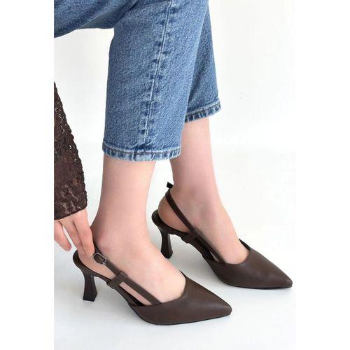 Hoost Kahverengi Cilt Topuklu Ayakkabı