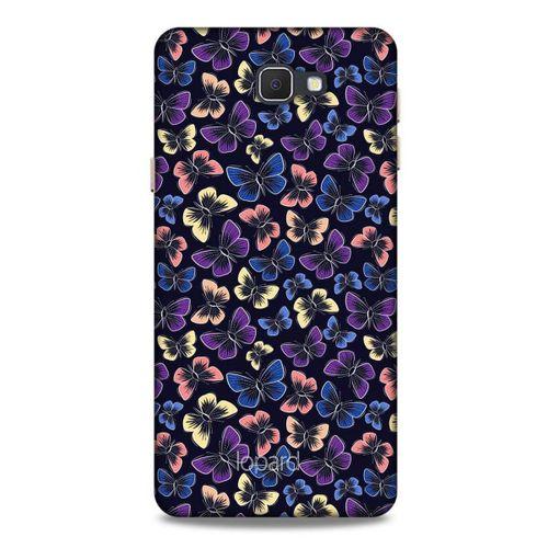 Samsung Galaxy J7 Prime Kılıf Kelebek Etkisi (20) Koruyucu Kılıf Fuşya Mavi