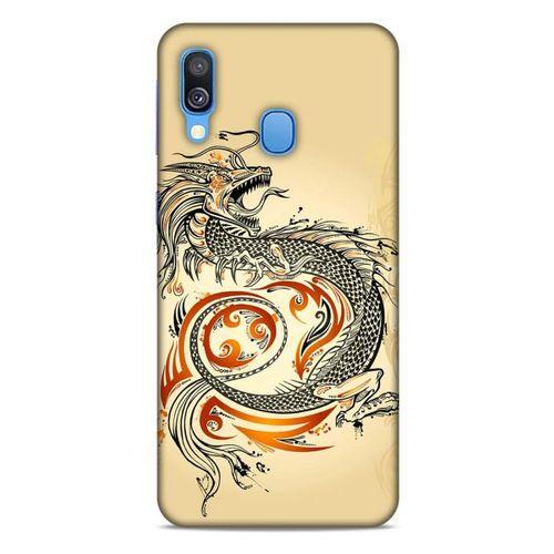 Samsung Galaxy A40 Kılıf Dragons (27) Tasarımlı Kılıf Siyah Ejderha Dövmesi
