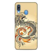 Samsung Galaxy A40 Kılıf Dragons (27) Tasarımlı Kılıf Siyah Ejderha Dövmesi