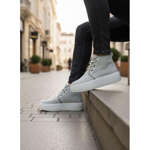 BA0550 İçi Kürklü Bağcıklı Gri Erkek Tarz Spor Bot