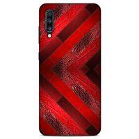 Samsung Galaxy A70s Kılıf Patchwork (28) Arka Kapak Kırmızı Siyah