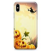 Apple iPhone X Kılıf Cadı Balkabakları Arka Kapak Koruma Desenli Full Koruyucu