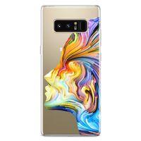 Samsung Galaxy Note 8 Kılıf Yüz Renk Arka Kapak Koruma Desenli Full Koruyucu