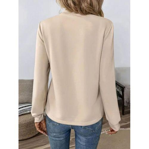 Kadın Uzun Kollu Yakadan Bağlamalı Viskon Iki Iplik Bluz