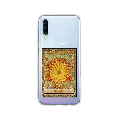 Samsung A50 The Sun Desenli Premium Şeffaf Silikon Kılıf