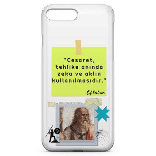 Apple iPhone 8 Plus Kılıf Caps Eflatun Arka Kapak Koruma Desenli Full Koruyucu