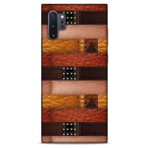 Samsung Galaxy Note 10 Plus Kılıf Patchwork (33) Hybrid Kılıf Kahve Toz Pembe