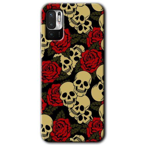 Poco M3 Pro Kılıf HD Desen Baskılı Arka Kapak - Kurukafa Aşk + Kırılmaz Cam