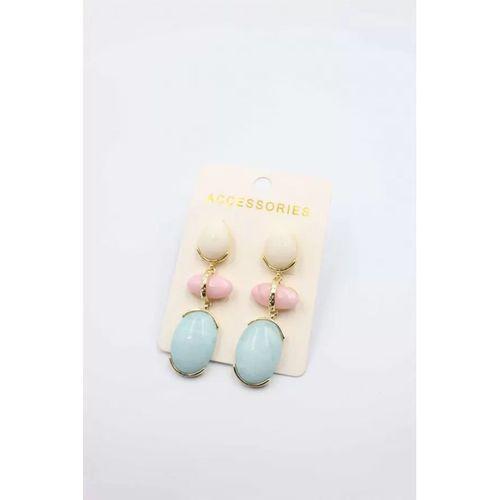 Taşlı Küpe - Pembe