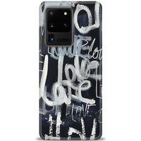 Samsung Galaxy S20 Ultra Kılıf HD Baskılı Kılıf - Gri Love + Tam Ekran Koruyucu