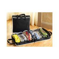 6 Bölmeli Seyahat Tipi Ayakkabı ,Çamasır Hurcu Pvc,Eşya  Saklama Çantası Siyah 33X33X17Cm