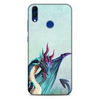 Huawei Honor 8C Kılıf Dragons (19) Kılıfları Mavi Ejderha