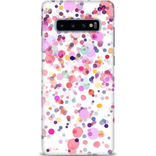 Samsung Galaxy S10 Plus Kılıf HD Baskılı Kılıf - Renkli Benekler + Tam Ekran Koruyucu