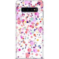 Samsung Galaxy S10 Plus Kılıf HD Baskılı Kılıf - Renkli Benekler + Tam Ekran Koruyucu