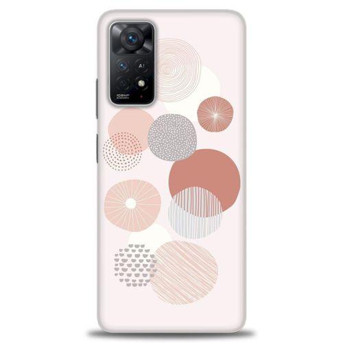 Xiaomi Redmi Note 11 Pro Kılıf HD Baskılı Kılıf - Pembe Daireler + Tam Ekran Koruyucu