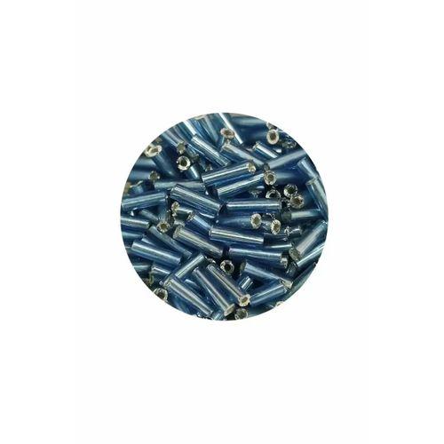 Uzun Boru Kesme Boncuk Çap 2mm Uzunluk 10 mm - 20 Gram - Camgöbeği Mavi - BNC228