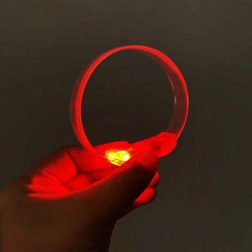 3 Modlu Pilli Led Işıklı Esnek Parti Bilekliği Kırmızı - Lisinya