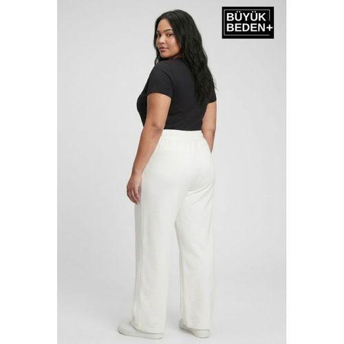 Kadın Büyük Beden Bol Paça  Yüksek Bel Lastikli NewYork Baskılı Eşofman Altı SPR26BEA988-5