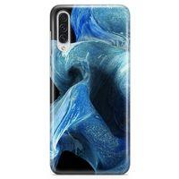 Samsung Galaxy A70s Kılıf Mavi Kumlar Arka Kapak Koruma Desenli Full Koruyucu