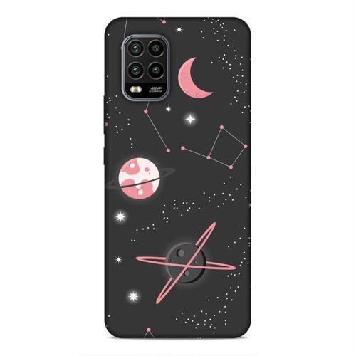 Xiaomi Mi 10 Lite Kılıf Pembe Saturn Arka Kapak Silikon Koruma Full Koruyucu